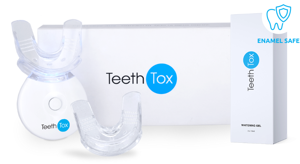 TeethTox Zahnaufhellungskit mit Aufhellungsgel und LED-Licht