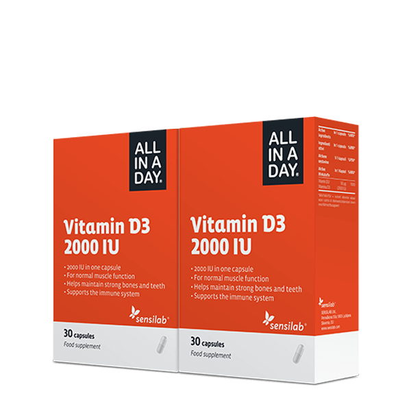 ALL IN A DAY Vitamin D3 2000 IU 1+1 FREE