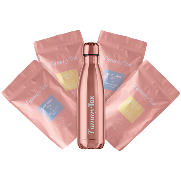 Dublu TeaTox cu simpatica sticlă Tummy